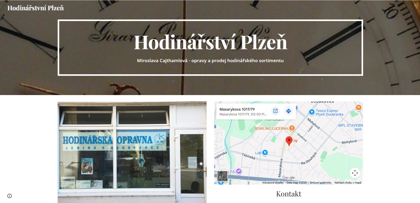 Titulní stránka Hodinářství Plzeň