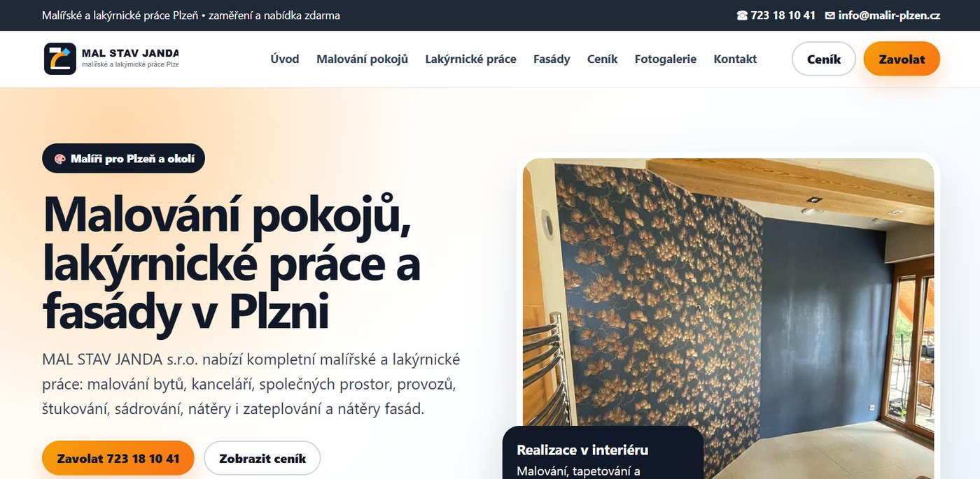 Titulní stránka Malíř Plzeň