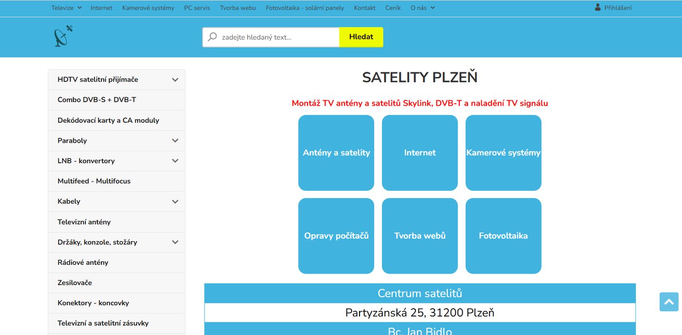 Titulní stránka Satelity Plzeň